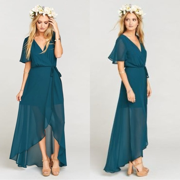 Show Me Your Mumu Sophia Wrap High Low Chiffon Dress - Picture 1 of 9